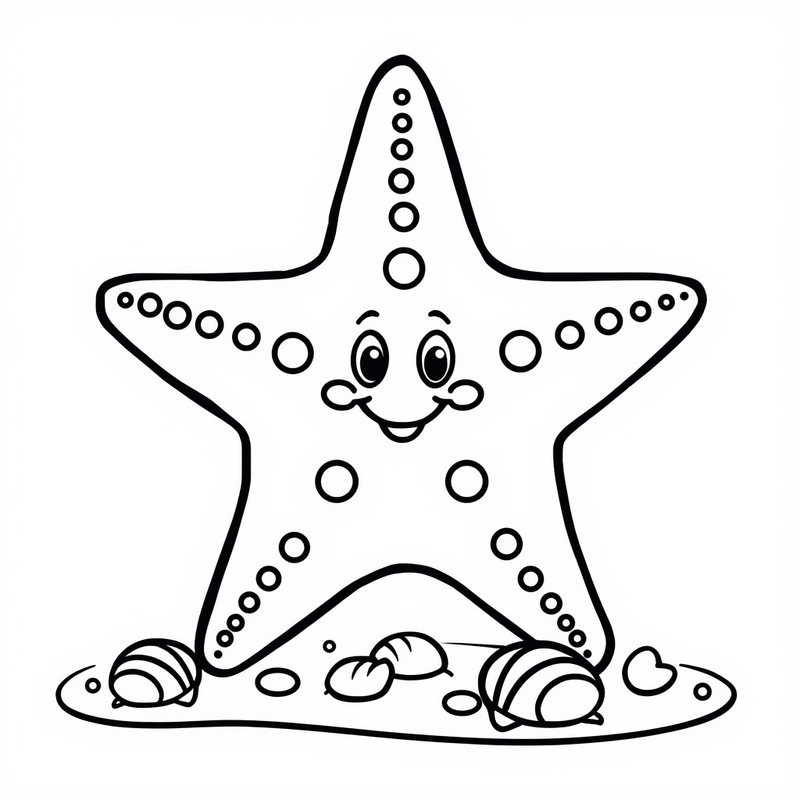 Starfish 1 - free printable coloring page