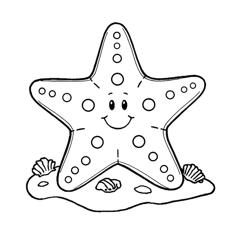 Starfish 2 - free printable coloring page