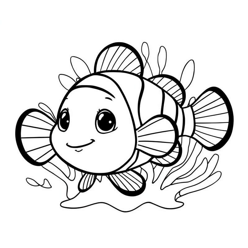 Clown fish 1 - free printable coloring page
