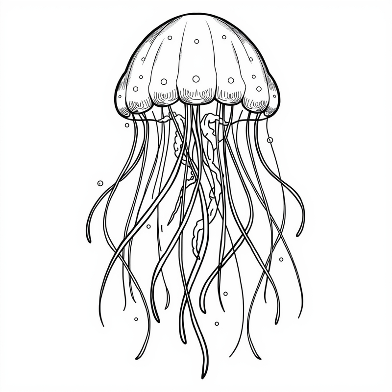 Jellyfish 2 - free printable coloring page