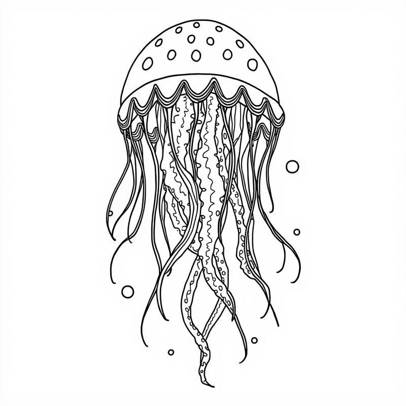 Jellyfish 3 - free printable coloring page