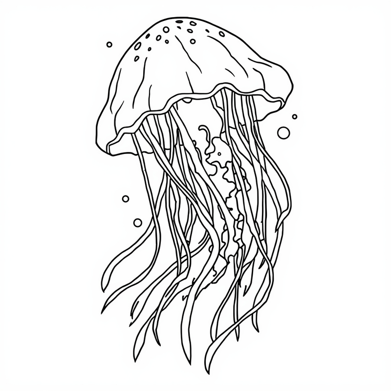 Jellyfish 4 - free printable coloring page