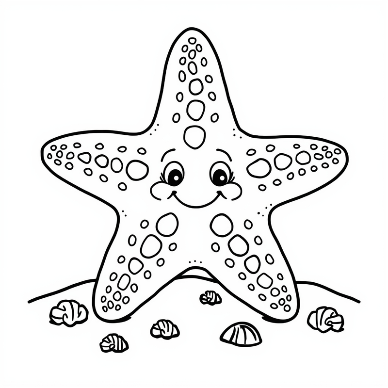 Starfish 3 - free printable coloring page