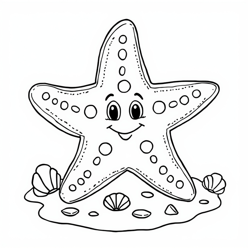 Starfish 4 - free printable coloring page