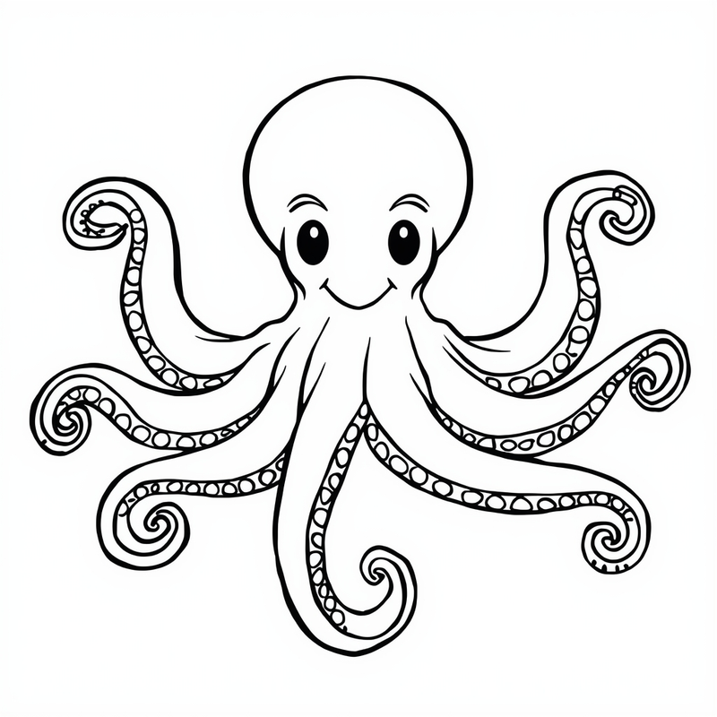Octopus 2 - free printable coloring page