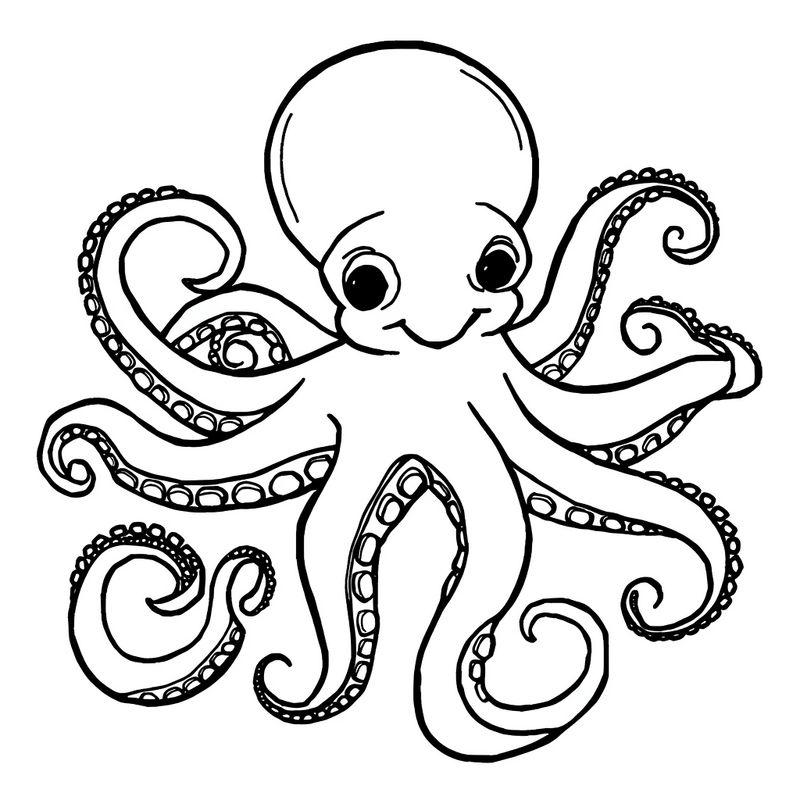 Octopus 3 - free printable coloring page