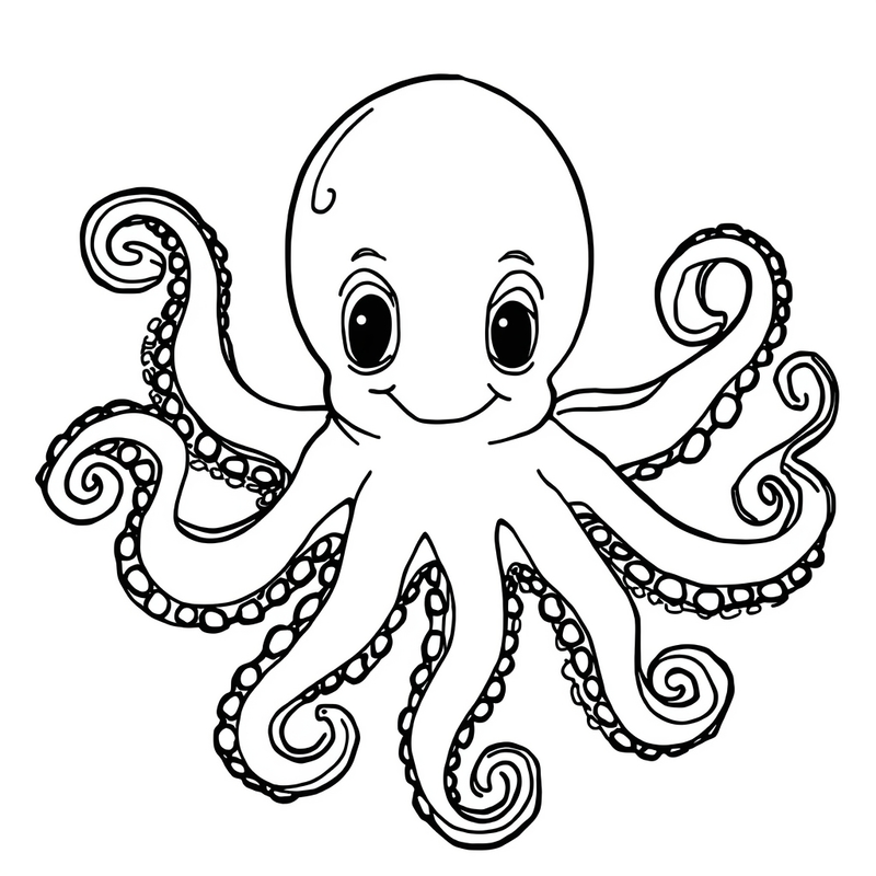Octopus 4 - free printable coloring page