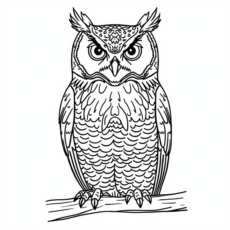 Owl 2 - free printable coloring page