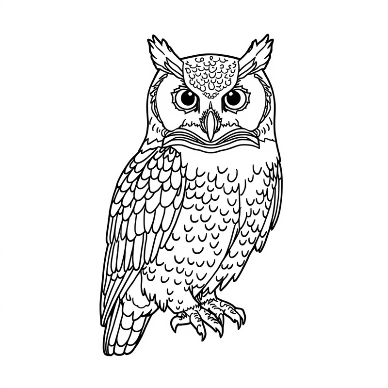 Owl 3 - free printable coloring page