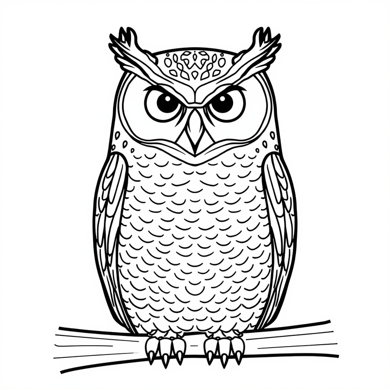Owl 4 - free printable coloring page