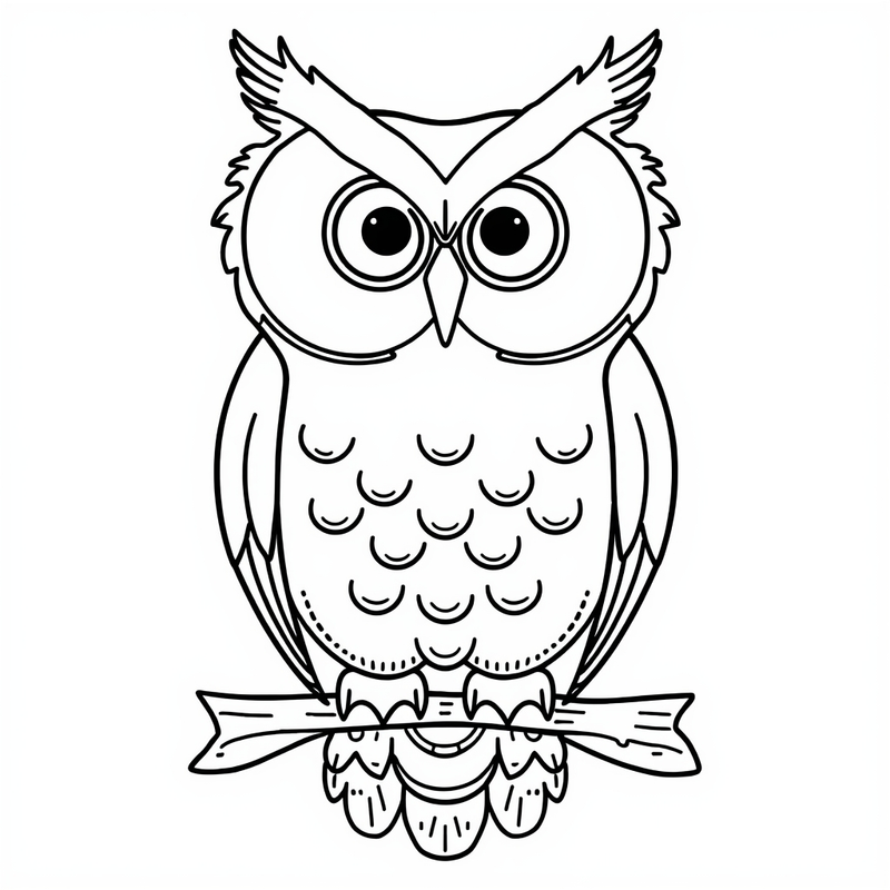 Owl - free printable coloring page