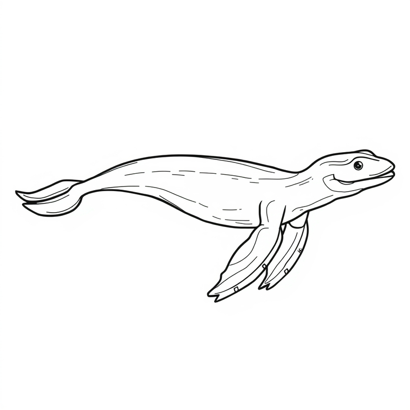 Plesiosaurus 2 - free printable coloring page