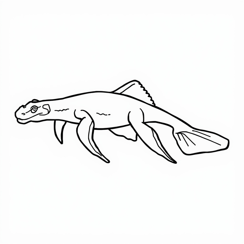 Plesiosaurus 3 - free printable coloring page