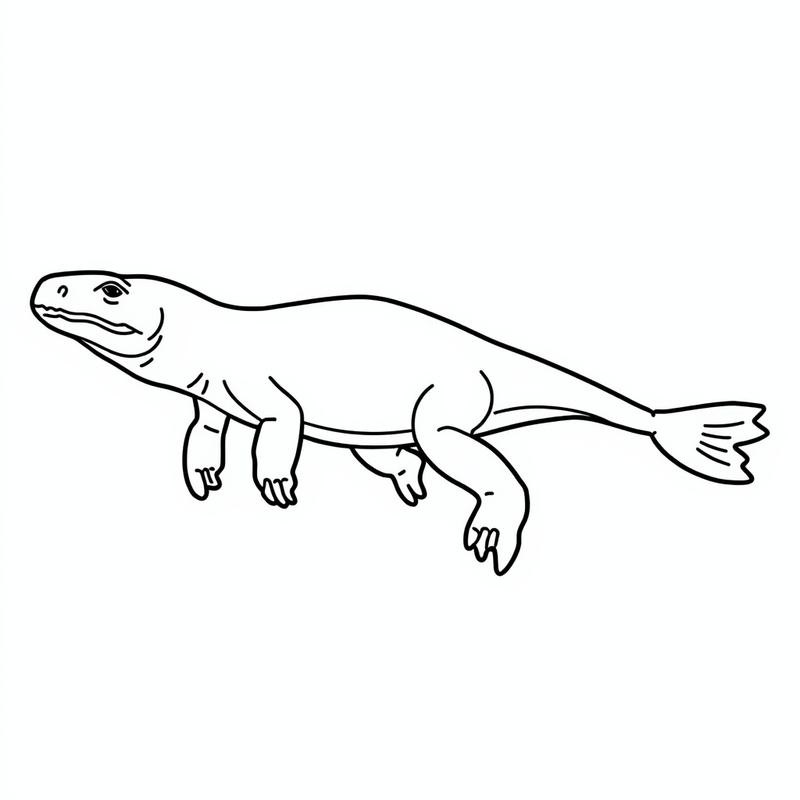 Plesiosaurus 4 - free printable coloring page
