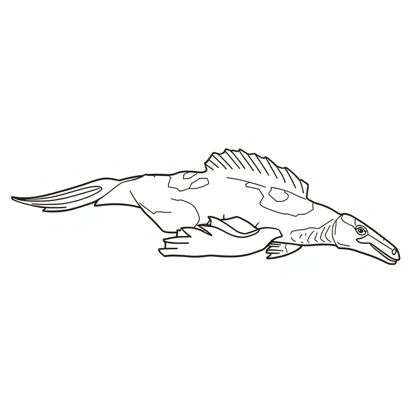 Plesiosaurus - free printable coloring page