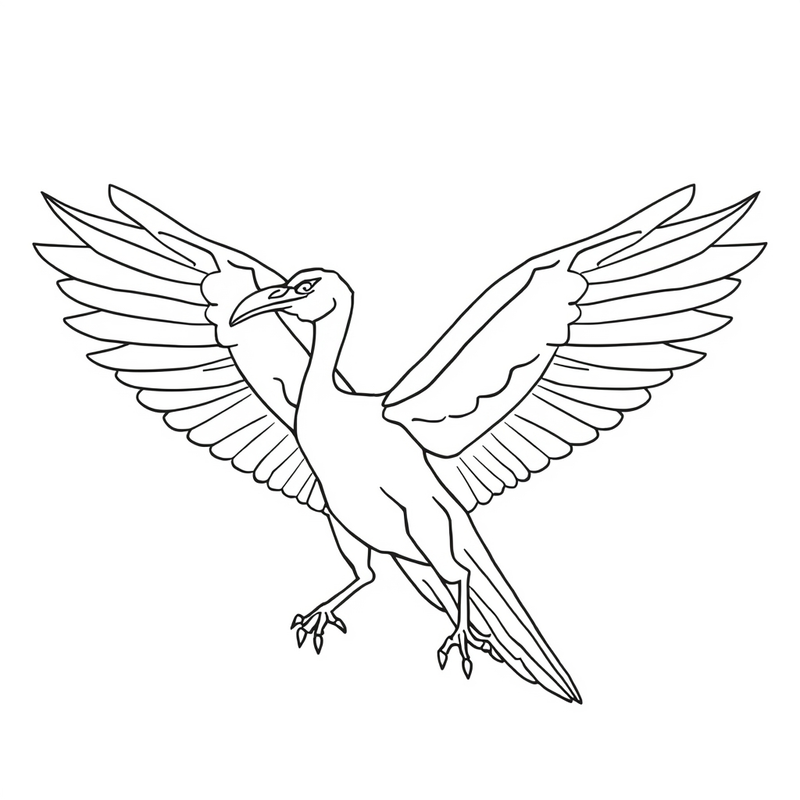 Pterodactyl 4 - free printable coloring page
