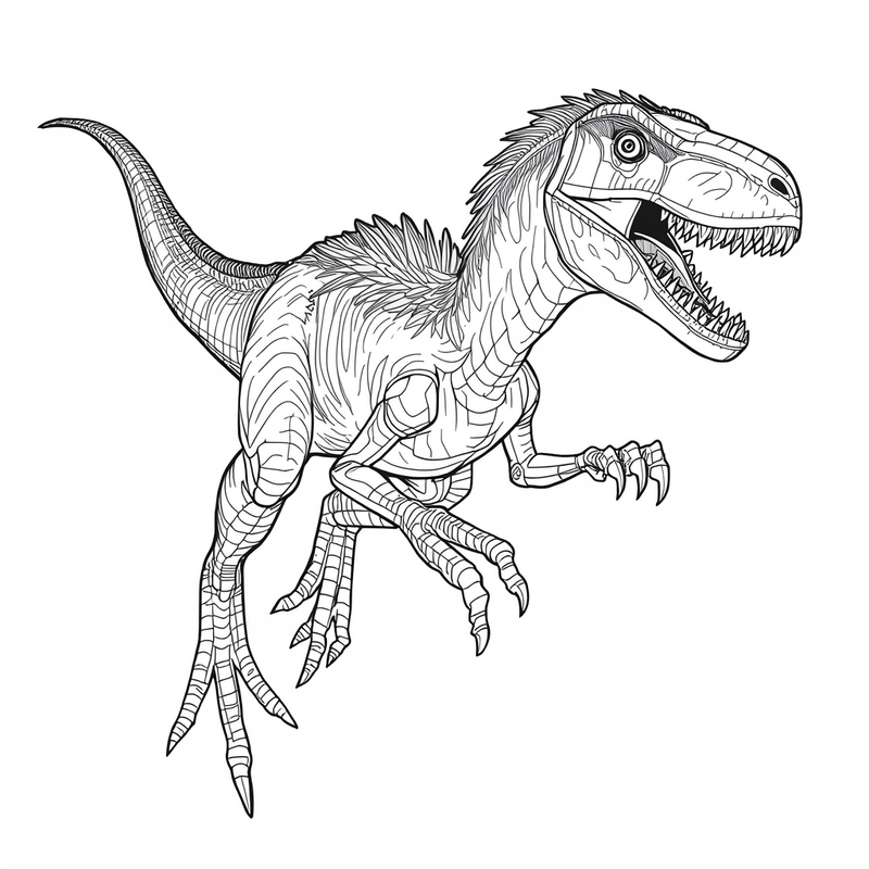 Raptor 1 - free printable coloring page