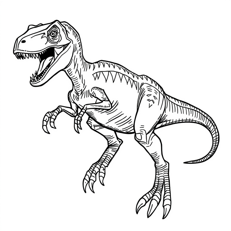 Raptor 2 - free printable coloring page