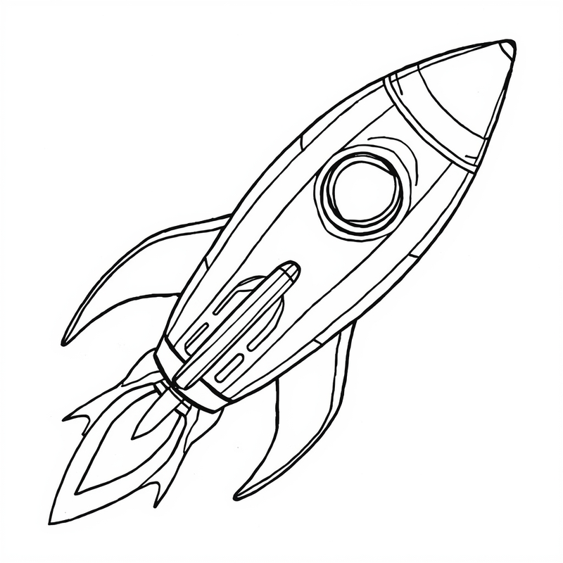 Rocket 2 - free printable coloring page