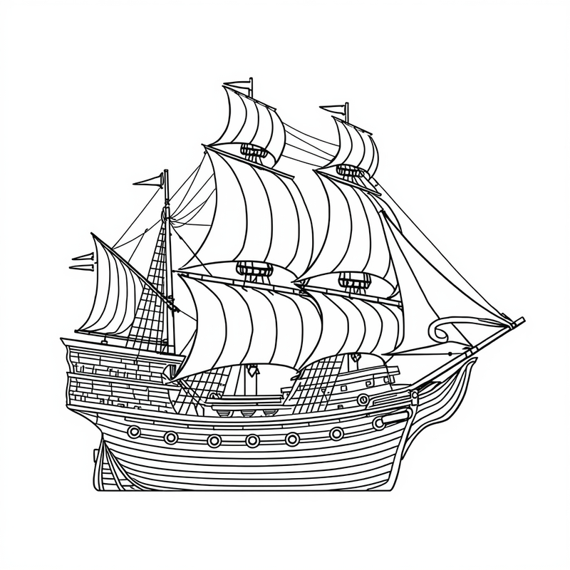 Sailboat 6 - free printable coloring page