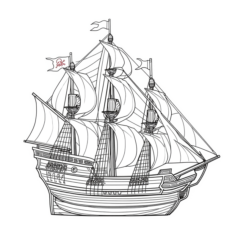 Sailboat 8 - free printable coloring page