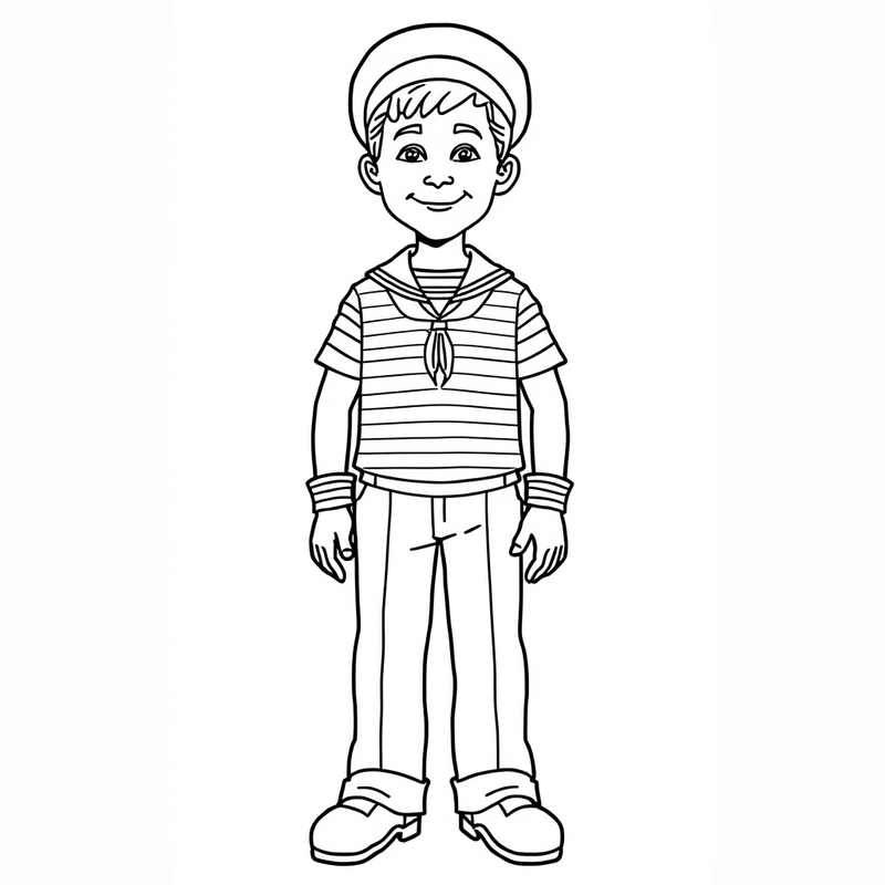 Sailor 2 - free printable coloring page