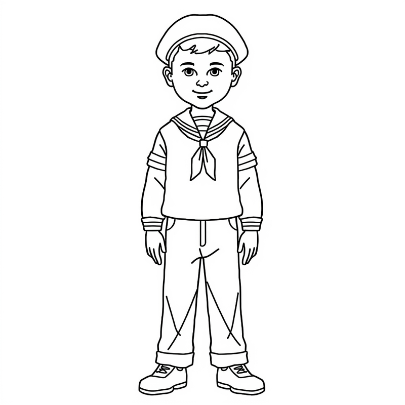 Sailor 3 - free printable coloring page