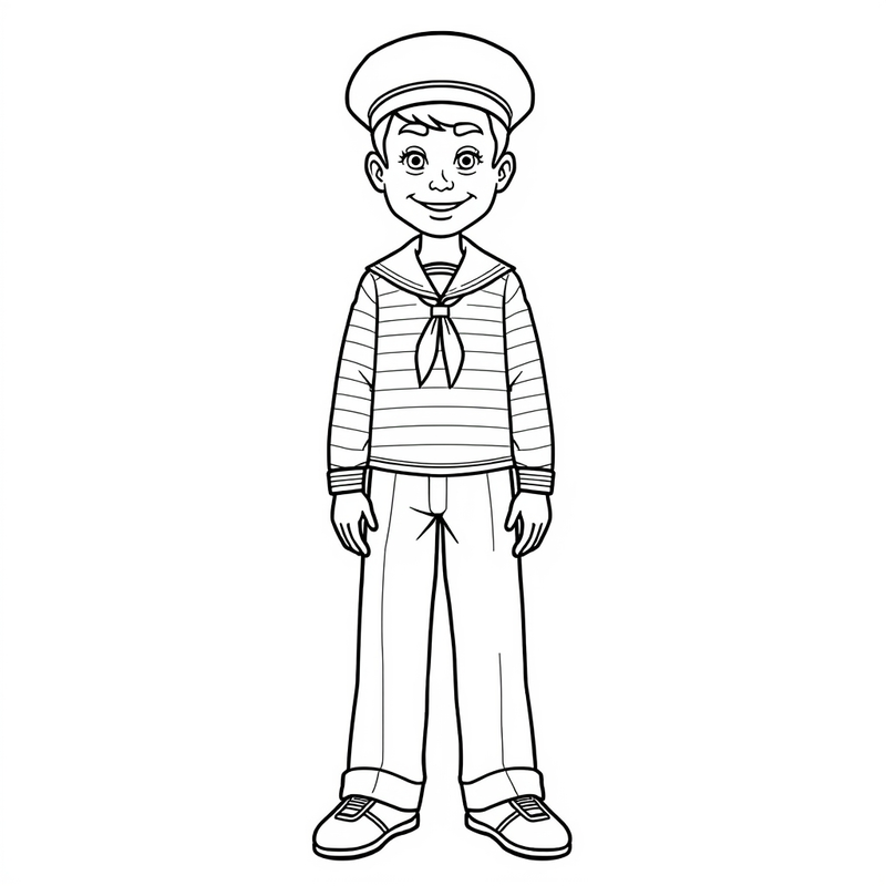 Sailor 1 - free printable coloring page