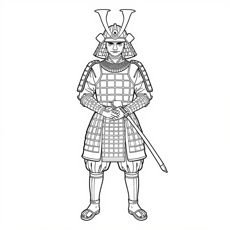 Samurai 2 - free printable coloring page