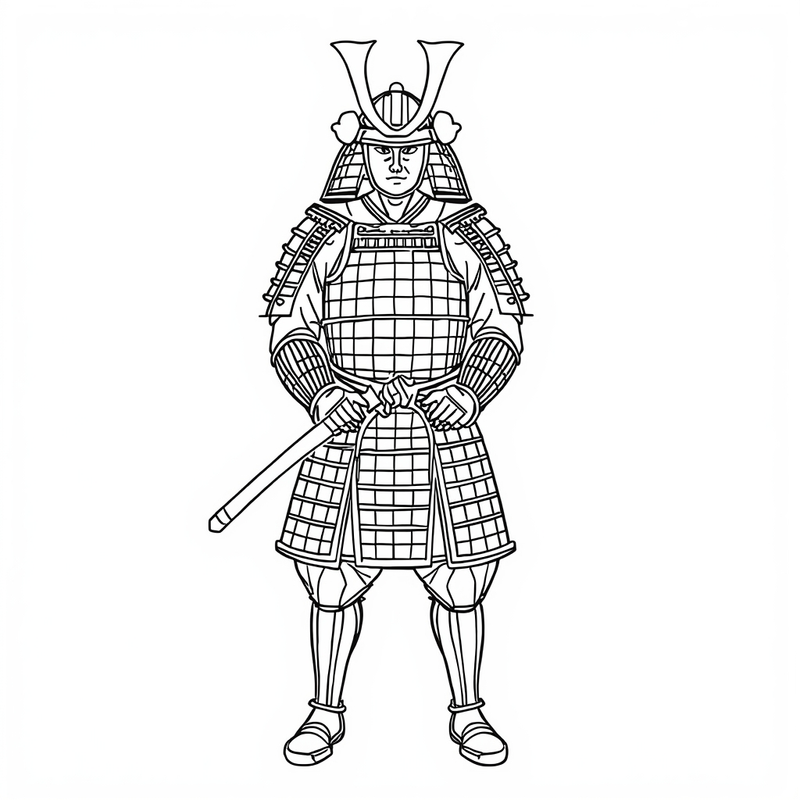 Samurai 3 - free printable coloring page
