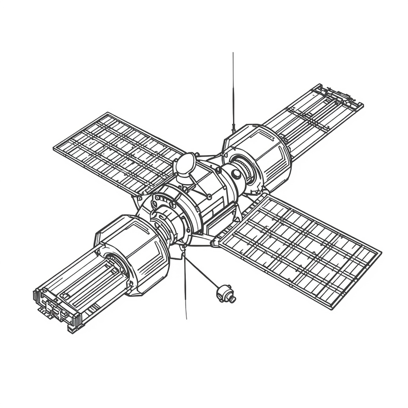 Satellite 2 - free printable coloring page