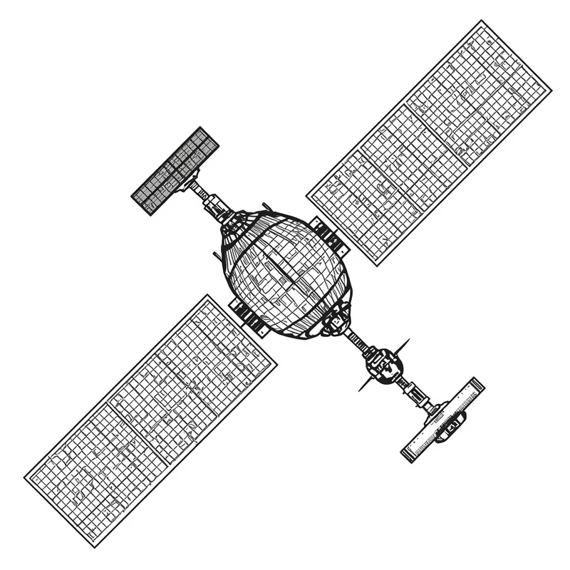 Satellite 4 - free printable coloring page