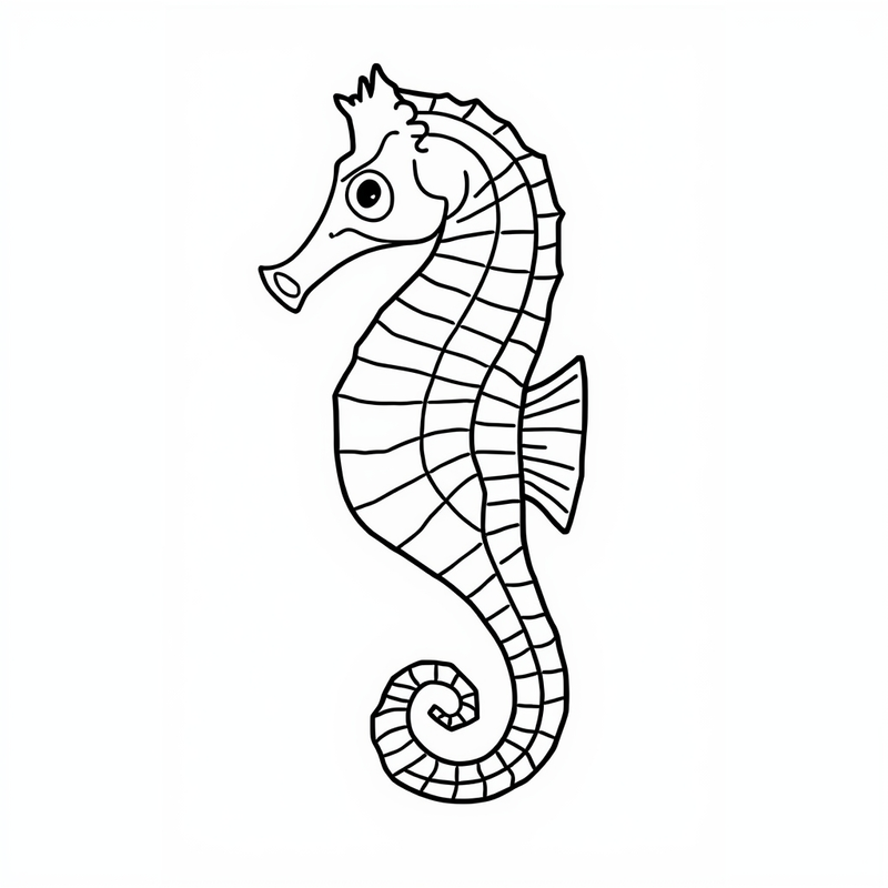 Seahorse 2 - free printable coloring page
