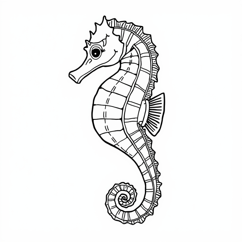 Seahorse 4 - free printable coloring page