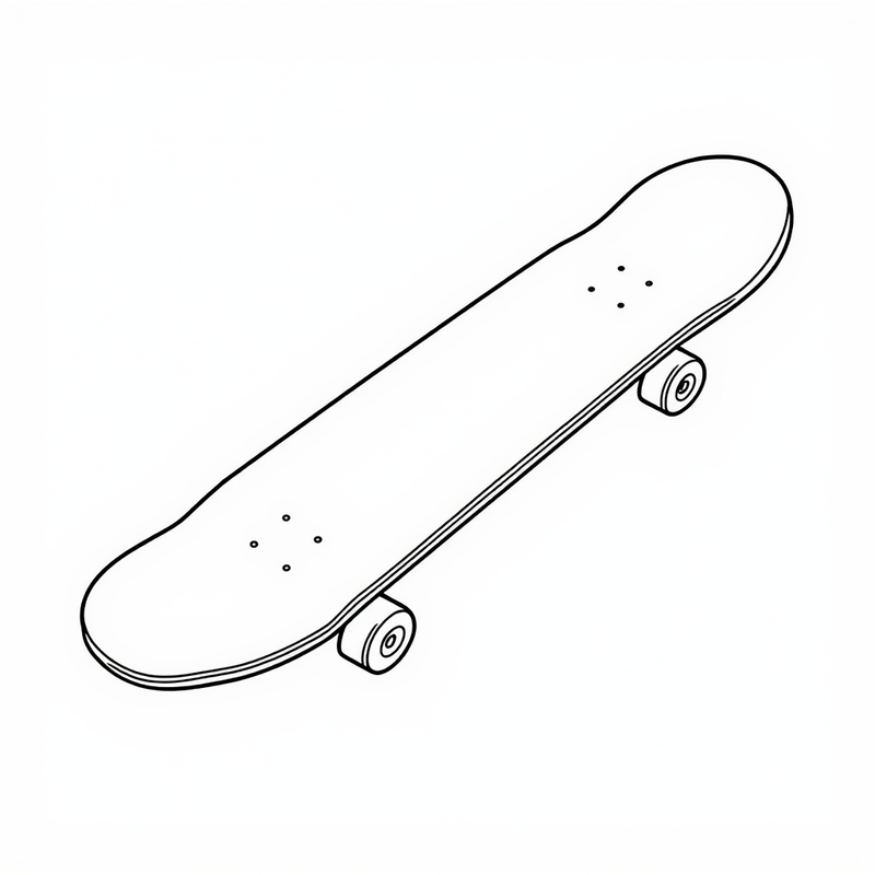 Skateboard 2 - free printable coloring page