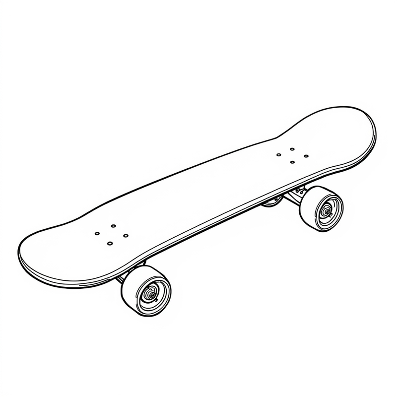 Skateboard 3 - free printable coloring page
