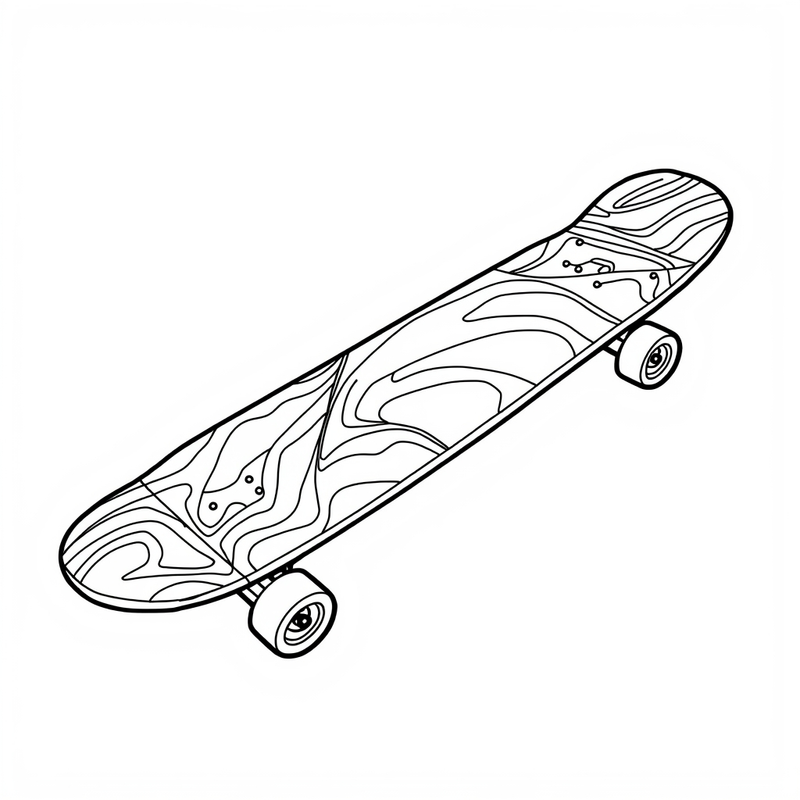 Skateboard 4 - free printable coloring page