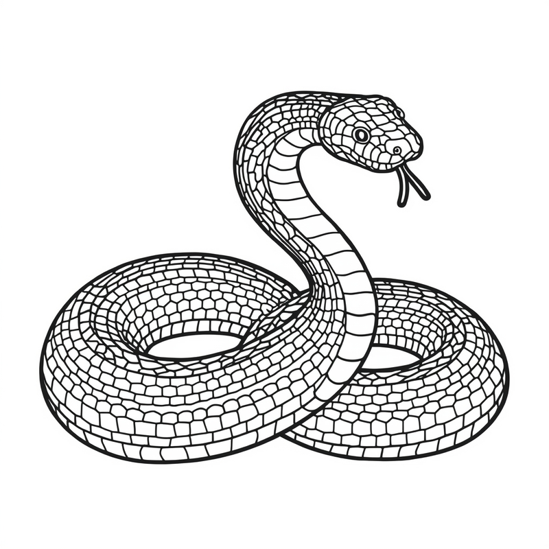 Snake 3 - free printable coloring page