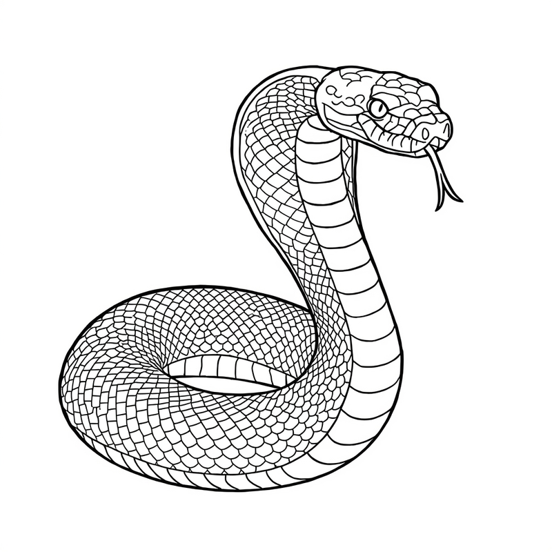 Snake 4 - free printable coloring page
