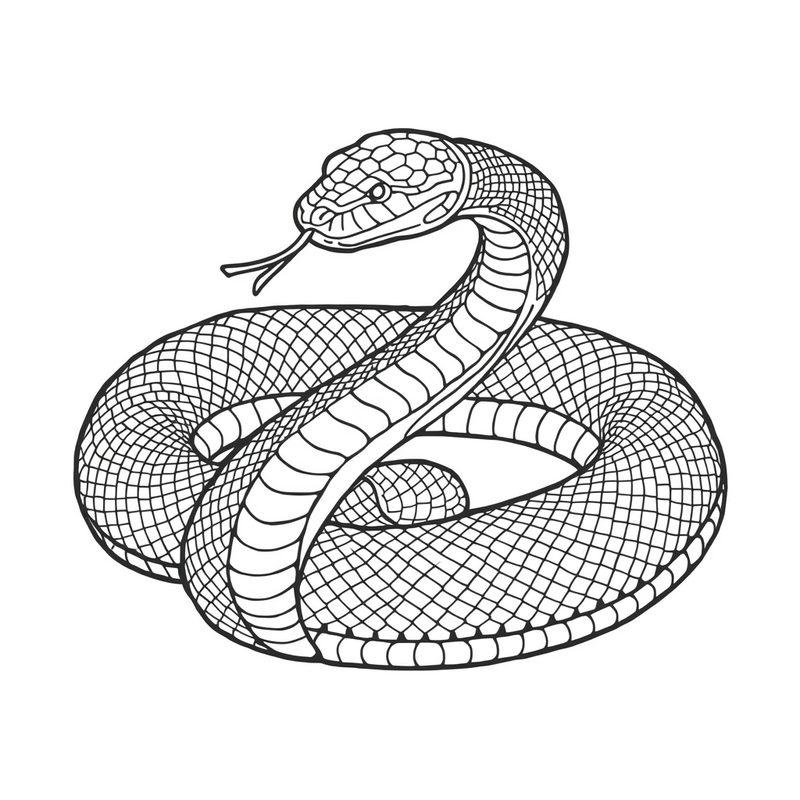 Snake 1 - free printable coloring page