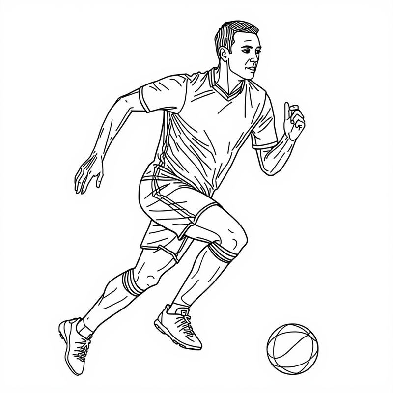 Soccer Player 2 - free printable coloring page