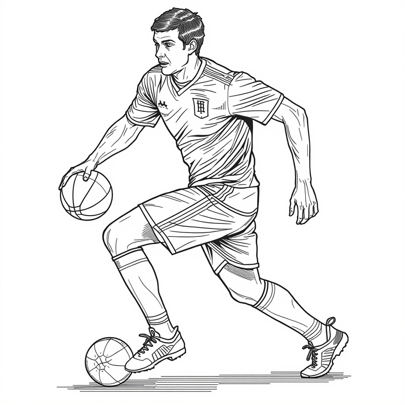 Soccer Player 3 - free printable coloring page