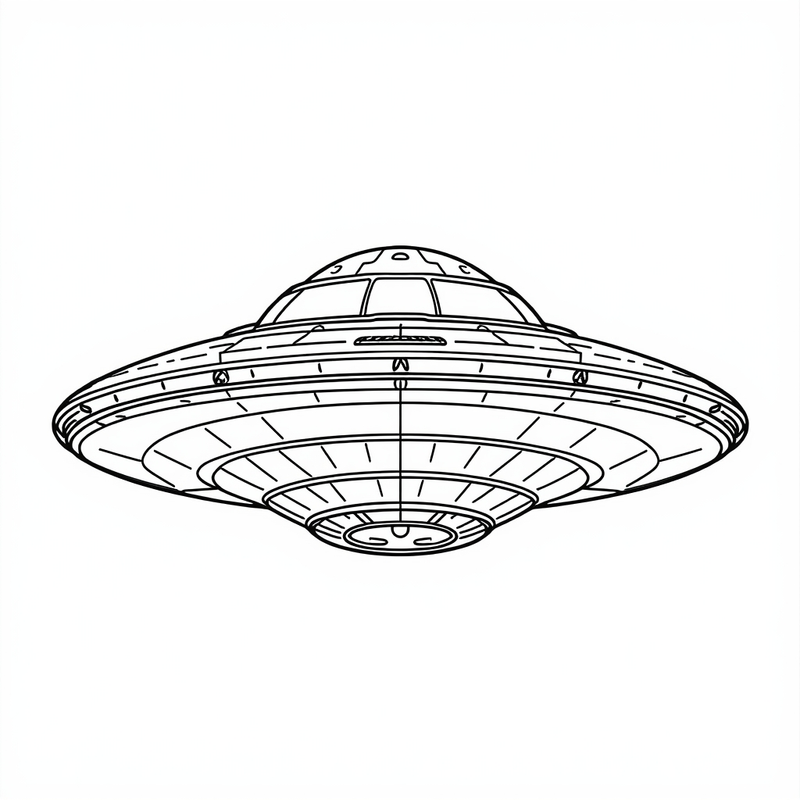 Spacecraft 3 - free printable coloring page