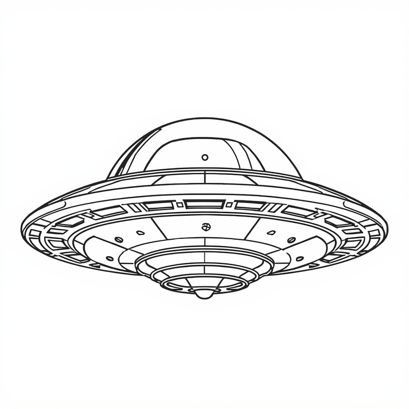 Spacecraft 1 - free printable coloring page