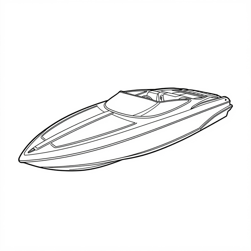 Speedboat 2 - free printable coloring page