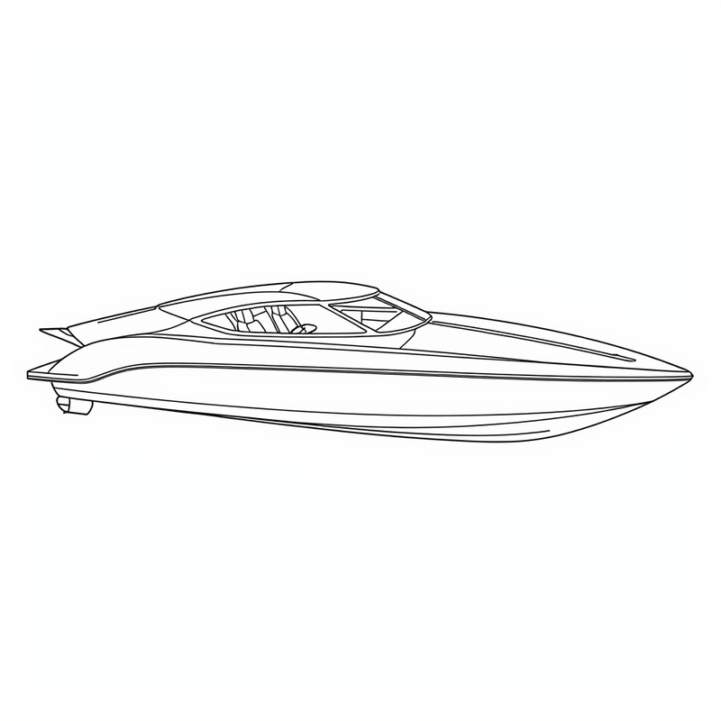 Speedboat 3 - free printable coloring page