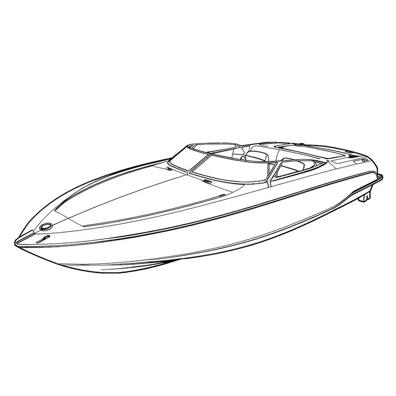 Speedboat 4 - free printable coloring page