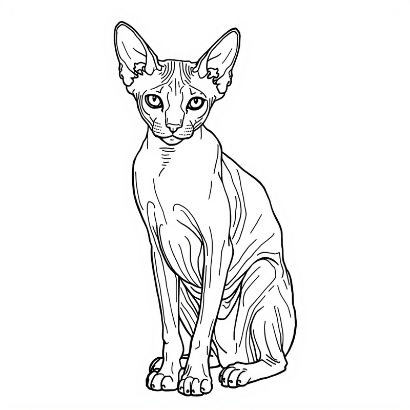 Sphynx 2 - free printable coloring page