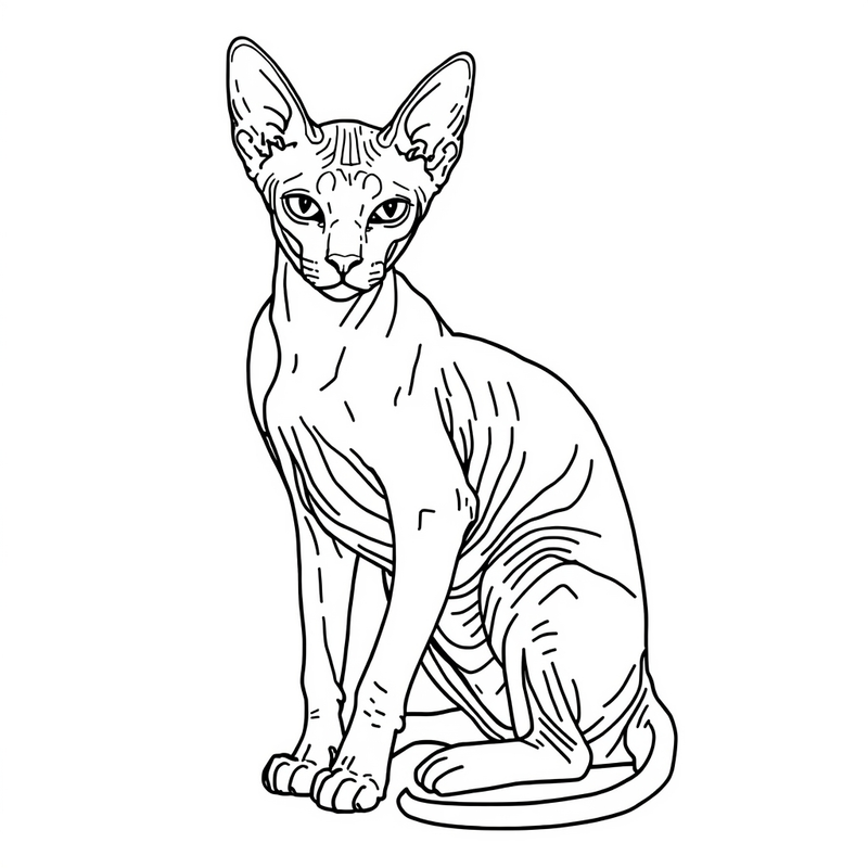 Sphynx 3 - free printable coloring page