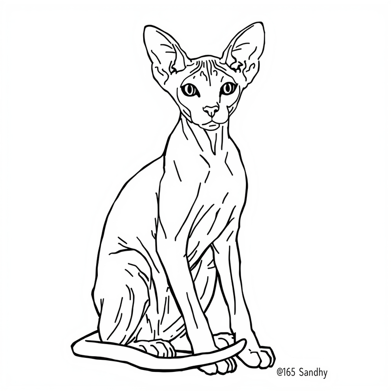 Sphynx - free printable coloring page